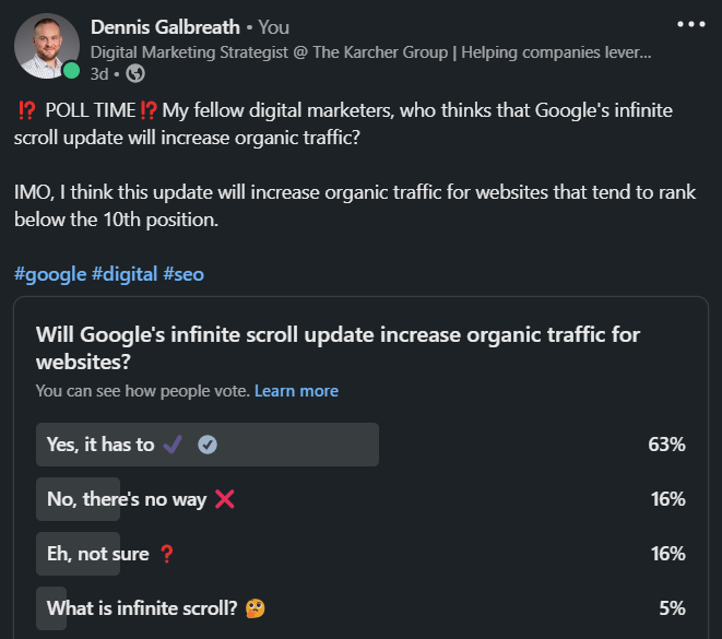 What is Google infinite scroll, did Google change their algorithm?