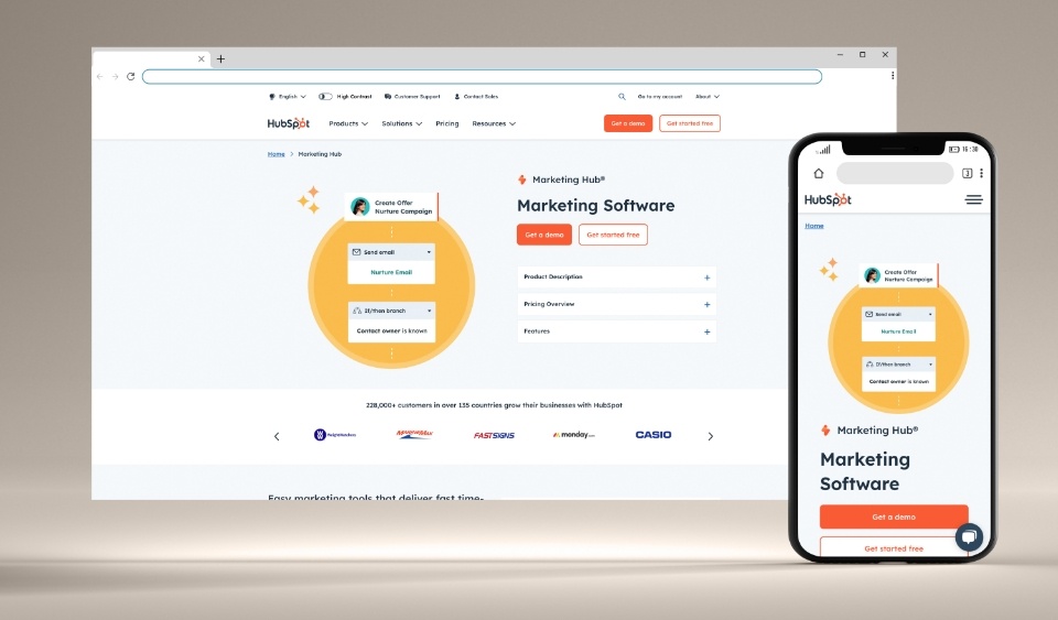 Marketing Hub interface